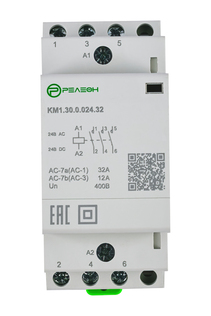 Модульный контактор 4НО контакта 32А (12В AC/DC)