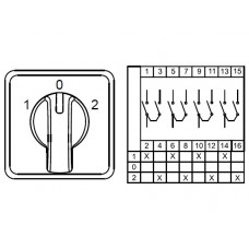 CS016075S; Трехпозиционные Переключатели  (1-0-2); 4 FAZ 16 A 60°