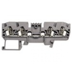 Клеммник пружинный 4-х выводной, 2,5 мм.кв., (серый);  YBK 2,5C (50шт/упак)