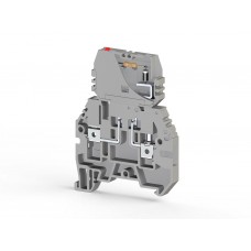 Клеммник с держ. предохр. (5х20, 5х25), съём.картридж, с индикацией 48VAC на DIN-рейку, 4 мм.кв., (серый); ASK 3FLD 48VAC