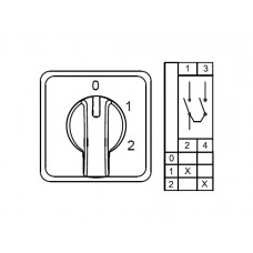 CS032107M; Трехпозиционные Переключатели  (1-0-2); 0-1-2 32 A 60°