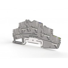 Клеммник двух ярусный пружинный быстрозажимной (Push in), 2,5 мм.кв.; PYK 2.5_M2FT (Серый)