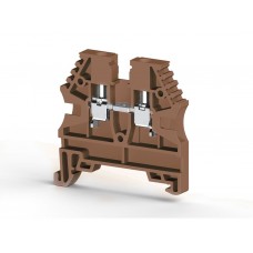 Клеммник на DIN-рейку 2,5мм.кв. (коричневый); AVK2,5(RP)