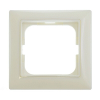 Рамка с декоративной накладкой, 1 пост, слоновая кость