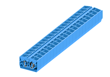 Клемма миниатюрная, CAGE CLAMP на DIN рейку, под штекер, 4-проводная, 2.5мм²,  син.