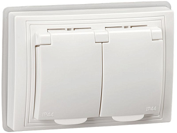 KVARTA Роз. 2ая с з/к с з/ш РСбш12-3-КБ-44 16А IP44 бел. IEK