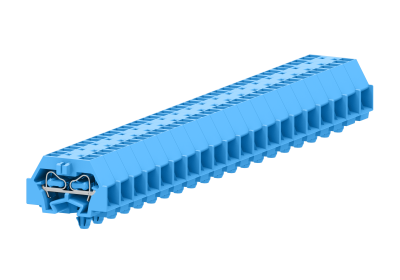 2-2 проходная клемма с боковым подключением с защёлкивающимися ножками серии 240, синяя