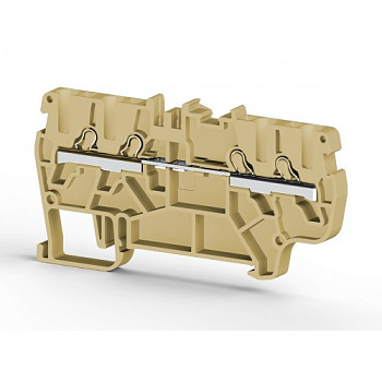 Клеммник пруж.быстрозажимной (Push in), 4-х выводной, 2,5мм.кв., (бежевый); PYK 2,5С