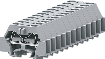 1-1 концевая проходная клемма с боковым подключением с крепёжными фланцами серии 241, серая