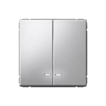 ARTGALLERY 2-клавишный ВЫКЛЮЧАТЕЛЬ с подсветкой, сх.5а, 10АХ, механизм, АЛЮМИНИЙ