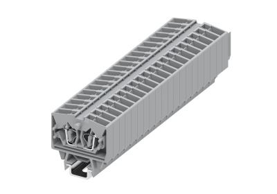 Клемма миниатюрная, CAGE CLAMP на малую DIN рейку (15), под штекер, 2-проводная, 2.5мм², сер.