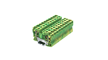 Клемма на DIN-рейку пружин. 16 мм2 2 конт. заземляющ.