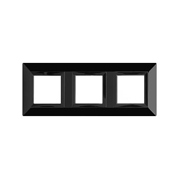 Рамка из металла, "Avanti", черная, 3 поста (6 мод.)