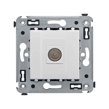 Розетка TV одиночная в стену, "Avanti", "Белое облако"