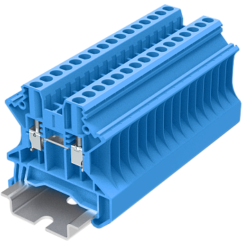 Клемма на DIN-рейку винт. 2.5 мм2 2 конт. проходная синяя