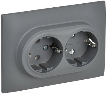 SKANDY Роз. 2-я с з/к без з/ш 16А сб. SK-R08Gr сер. IEK