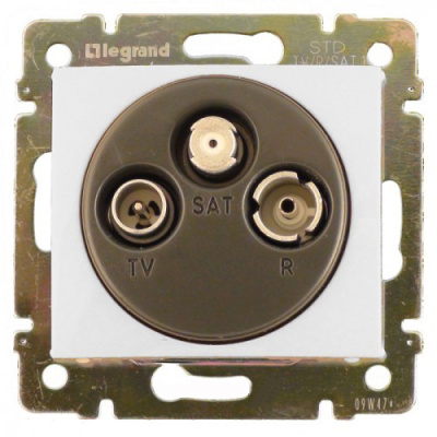 Розетка TV-RD-SAT Legrand Valena звезда 1,5Дб 2400МГц (белая)     774435