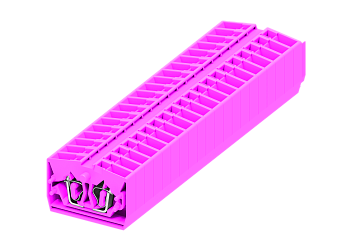 254329 Клемма TB 1-1 проходная промежут. фронт. подключение, сеч. 2.5мм2, розов.