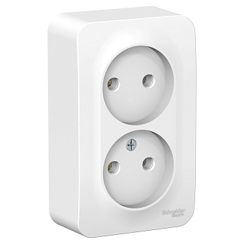 BLANCA О/У РОЗЕТКА двойная без заземл. без шт. ИЗОЛ.ПЛ., 16А, 250В, БЕЛЫЙ