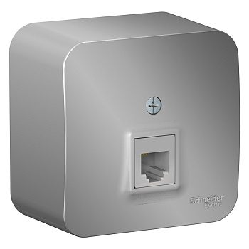 BLANCA О/У РОЗЕТКА телефонная RJ11 ИЗОЛ.ПЛ.,АЛЮМИНИЙ