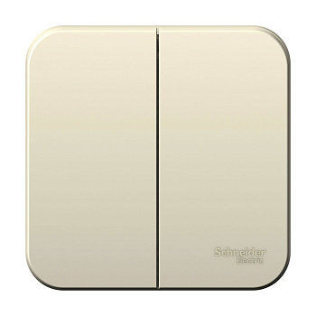 BLANCA О/У 2-клавишный ВЫКЛЮЧАТЕЛЬ (сх.5), 10А, 250В,МОЛОЧНЫЙ