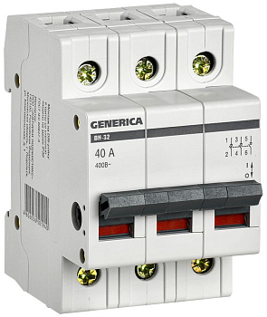 Выключатель нагрузки (мини-рубильник) ВН-32 3Р 40А GENERICA