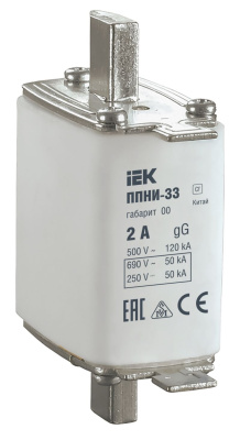 Плавкая вставка предохранителя ППНИ-33, габарит 00, 2А