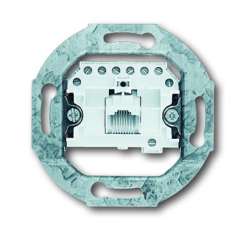 Механизм 1-постовой телефонной розетки 8 полюсов RJ 11/12; RJ 45; ISDN, категория 3