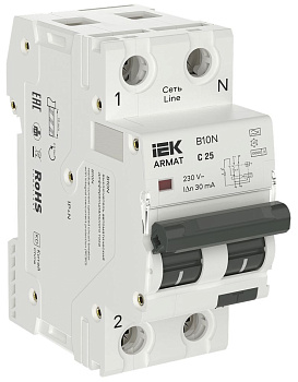 ARMAT АВДТ B10N 1P+NP C25 30мА тип A (36мм) IEK