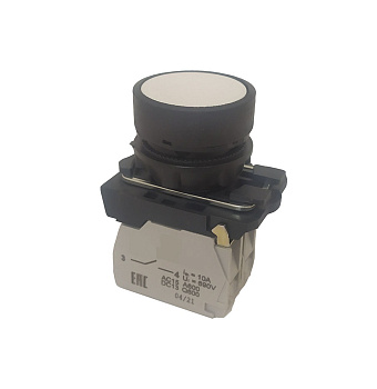 Кнопка КМЕ4111м-белый-1но+1нз-цилиндр-IP40-КЭАЗ