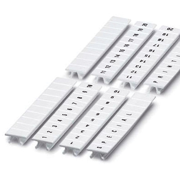 Маркировка для клемм, ширина 5 мм, узкая, для клемм Push-in, белая, от 25 до 36, горизонтальная ориентация, 1 шт. = карта из 96 маркеров