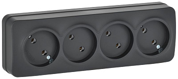 GLORY Роз. 4-я без з/к/ш о/у 10А РС24-2-ХЧм черн. м. IEK