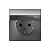 ARTGALLERY РОЗЕТКА с заземл. со шторк. с крышкой, 16А, IP20, механизм, СТАЛЬ