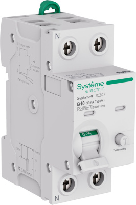 Systeme9 Авт. выкл. диф. тока (АВДТ) 1P+N B 10A 6kA 30мА Тип-AC 230В