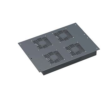 Потолочный модуль 4 вентилятора для крыши напольных 19" IT-корпусов ДКС серии CQE шириной 600мм, RAL7011