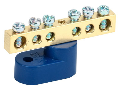 Шина N "ноль" на одном угловом изол ШНИ-6х9-6-У1-С IEK