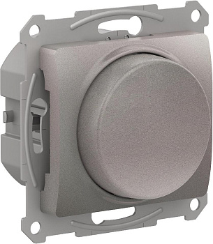 GLOSSA СВЕТОРЕГУЛЯТОР (диммер) повор-нажим, LED, RC, 400Вт, мех., ПЛАТИНА