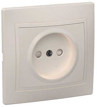 РСш10-2-ККм Розетка 1местн. без з/к с защ.штор. 10А КВАРТА (кремовый)