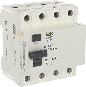ARMAT ВДТ R10N 4P 63А 300мА тип AC-S IEK ARMAT ВДТ R10N 4P 63А 300мА тип AC-S IEK