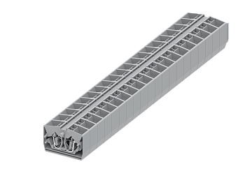 Клемма миниатюрная, CAGE CLAMP на DIN рейку, под штекер, 4-проводная, 2.5мм², сер.
