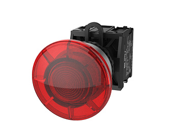 Грибовидная кнопка серии TS2 с подсветкой, 6V, AC/DC, диаметр 40мм, красн.