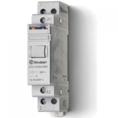 Модульное электромеханическое шаговое реле; 1NO 16А, 2 состояния; контакты AgSnO2; питание 8В АC; ширина 17.5мм; степень защиты IP20; упаковка 1шт.