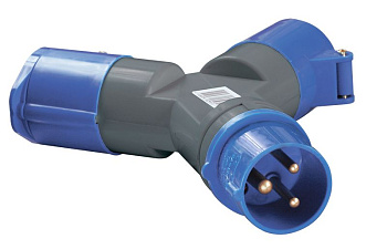 Адаптер двухлучевой TS1012 2Р+РЕ 16А 250В IP44 ИЭК