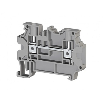 Клеммник на DIN-рейку 4мм.кв., 2 ряда перем., (серый); AVK 4R