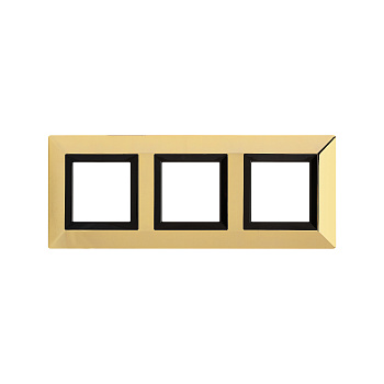 Рамка из металла, "Avanti", золотая, 3 поста (6 мод.)