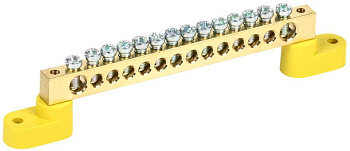 Шина PE "земля" на двух угловых изол ШНИ-8х12-14-У2-Ж IEK