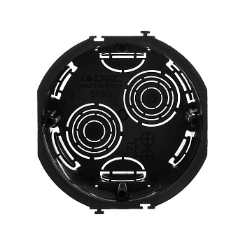 Подрозеточная коробка для сплошных стен, черная, под 2 модуля Подрозеточная коробка для сплошных стен, черная, под 2 модуля