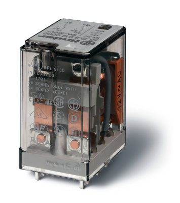 Миниатюрное универсальное электромеханическое реле; 2CO 10A; контакты AgCdO; катушка 230В АC; степень защиты RTI; опции: нет