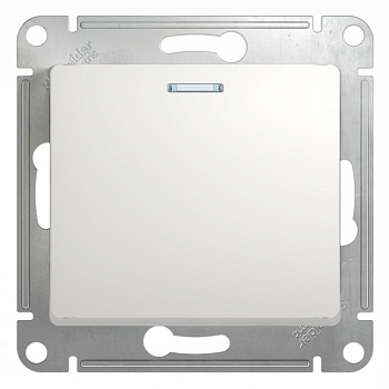 GLOSSA 1-клавишный ВЫКЛЮЧАТЕЛЬ с подсветкой, сх.1а, 10АХ, механизм, БЕЛЫЙ