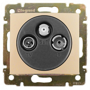 Розетка TV-RD-SAT Legrand Valena звезда 1,5Дб 2400МГц (слоновая кость)   774335